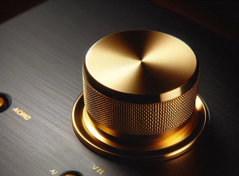 Image of a golden volume knob
