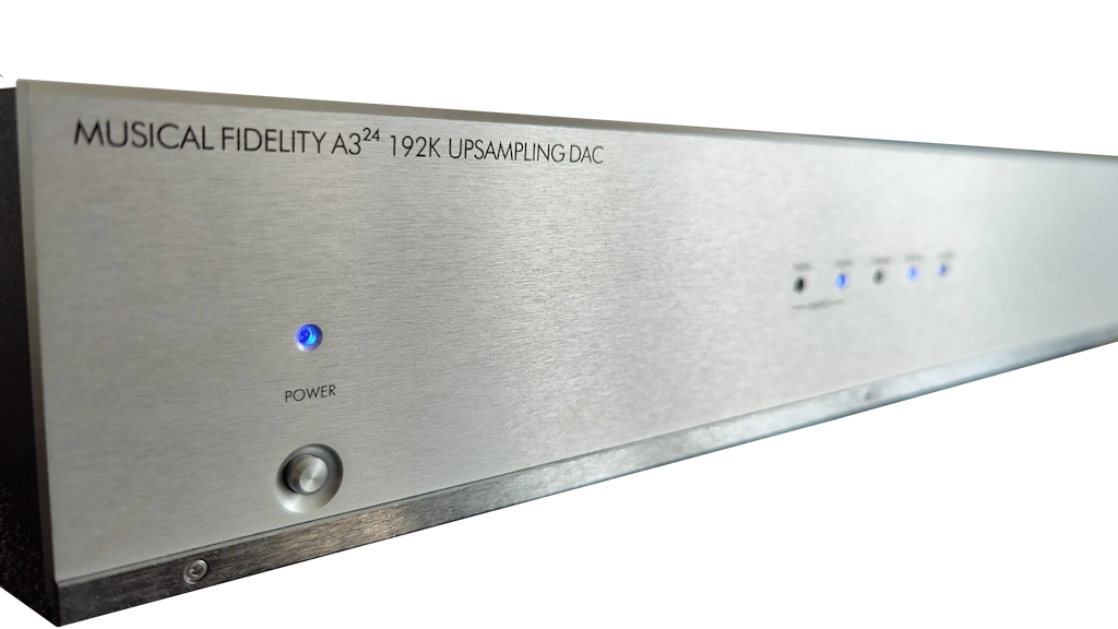 maudifi Stage 2 Musical Fidelity A3.24 DAC front angled view - transparent background